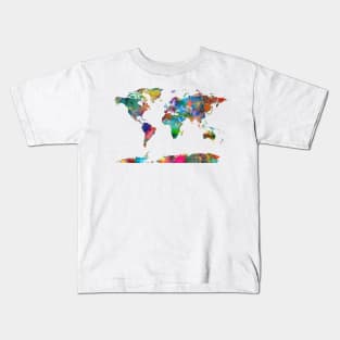 world map watercolor Kids T-Shirt